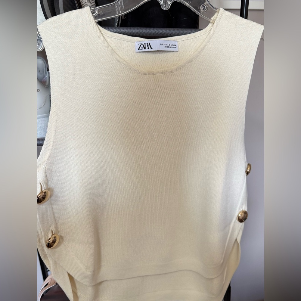 Zara Cream Muscle Top